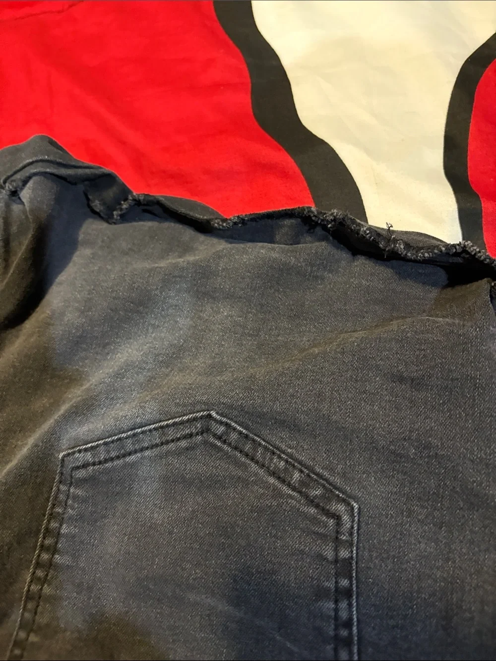 Women’s large Black Pull-On jeans shorts and large Avia black shorts